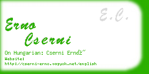 erno cserni business card